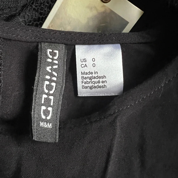 Divided Classic Black Long Sleeve Mini Dress - Size 0 - Picture 4 of 5